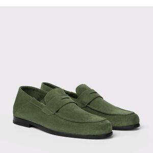 Harry's of London suede loafers size 9.5 / 43.5 green slip on men's loafers